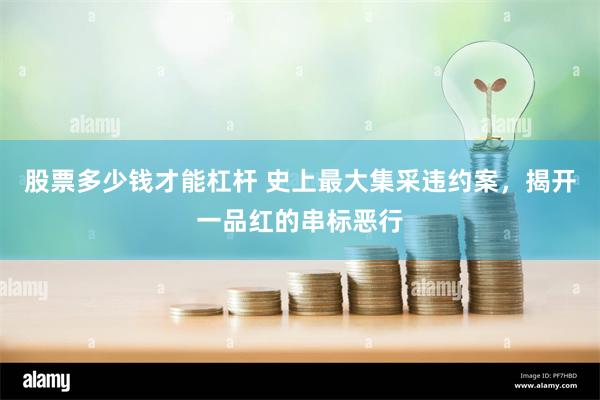 股票多少钱才能杠杆 史上最大集采违约案，揭开一品红的串标恶行