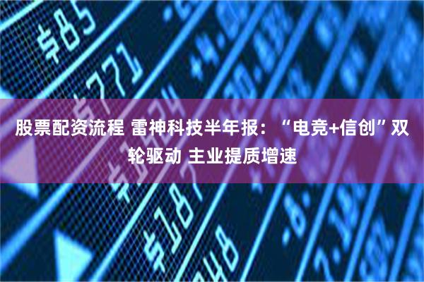 股票配资流程 雷神科技半年报：“电竞+信创”双轮驱动 主业提质增速