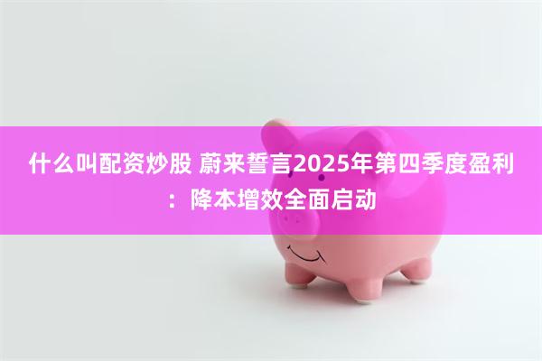 什么叫配资炒股 蔚来誓言2025年第四季度盈利：降本增效全面启动
